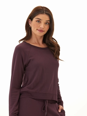 Suzanne Feather Fleece Raglan Pullover Hidden Ventilation