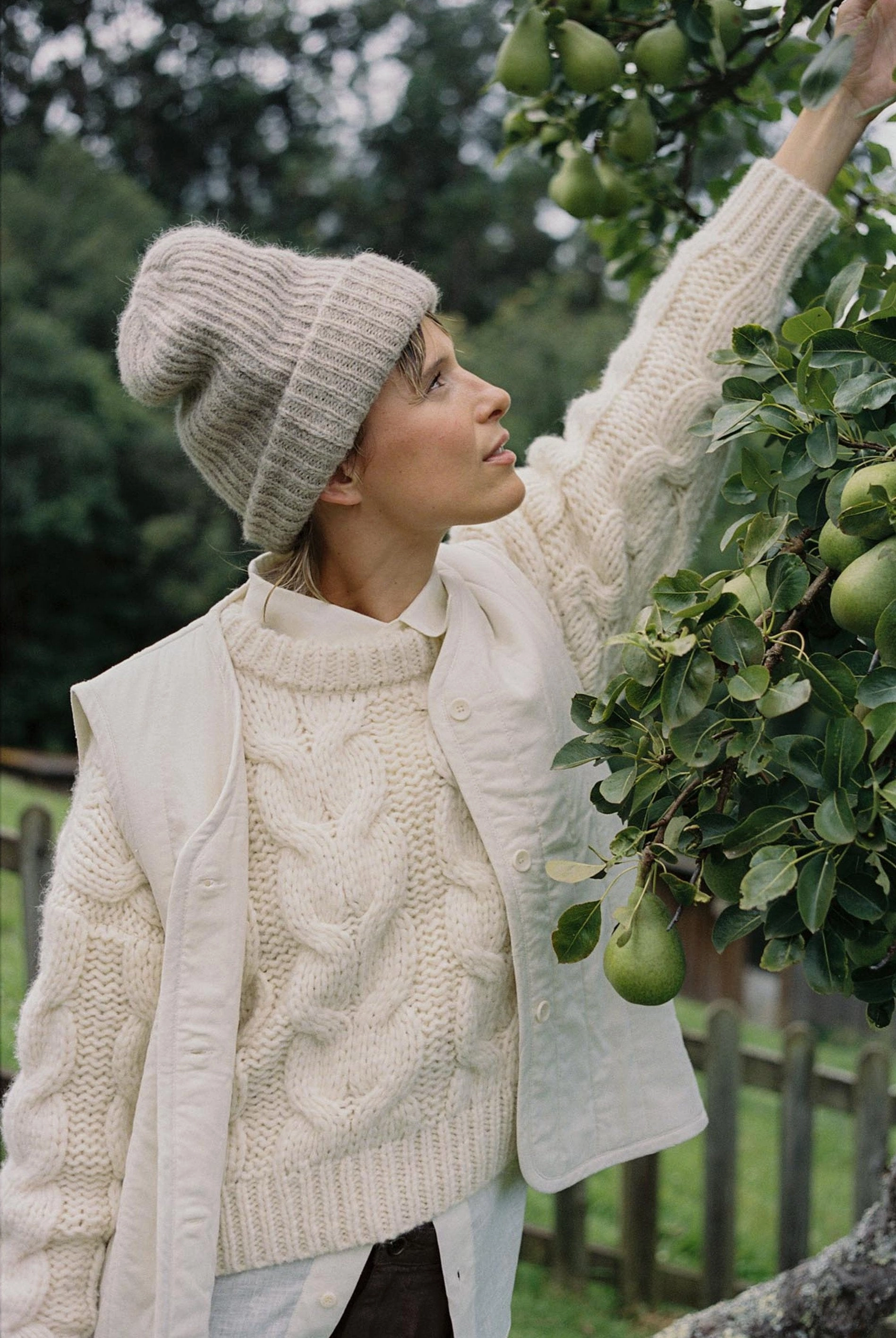Quilted Vest, Regen Silk Noil, Natural WaterRepellent Finish