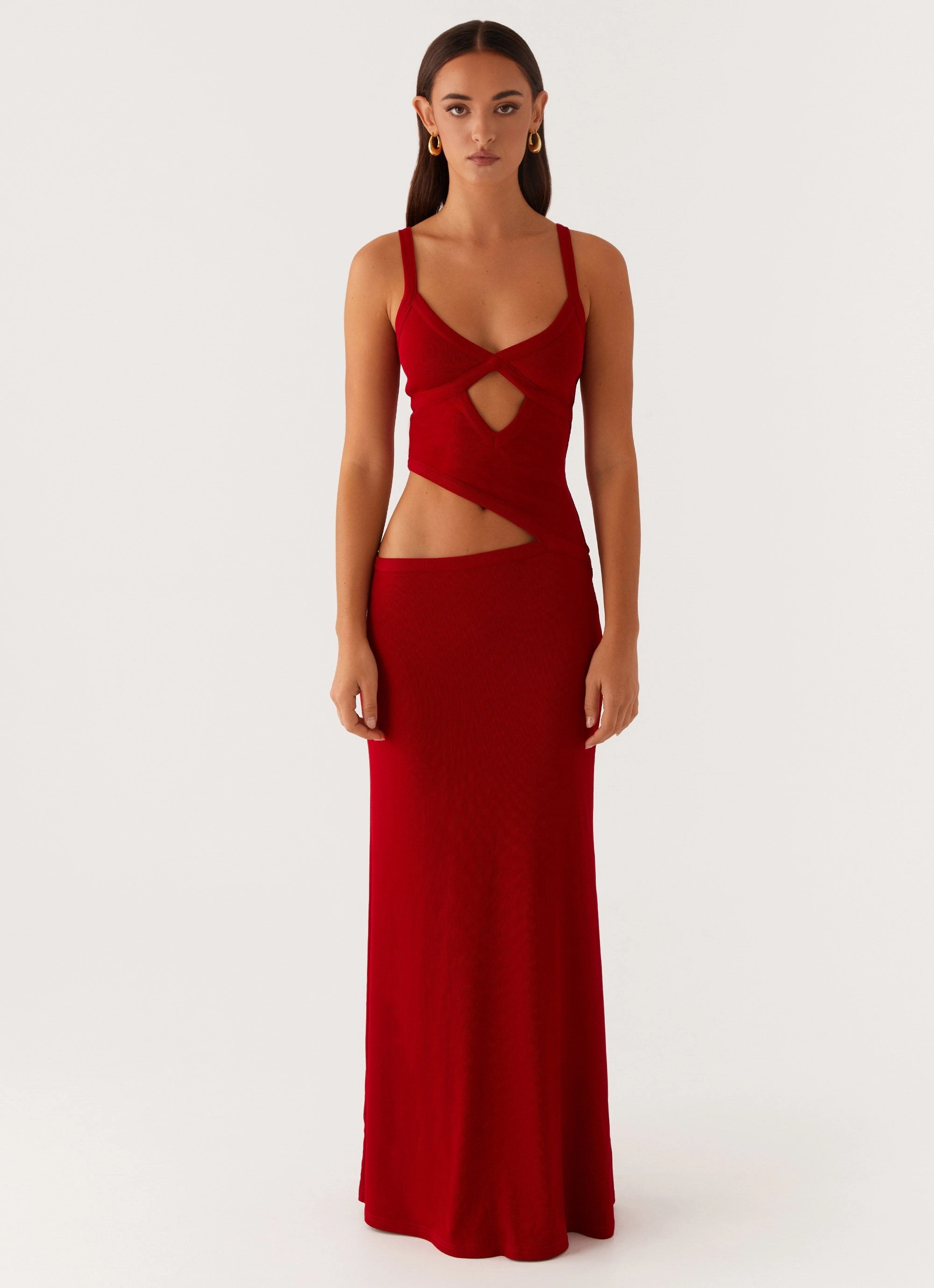 Jocelyn Maxi Dress - Red Fashion-Forward Fit