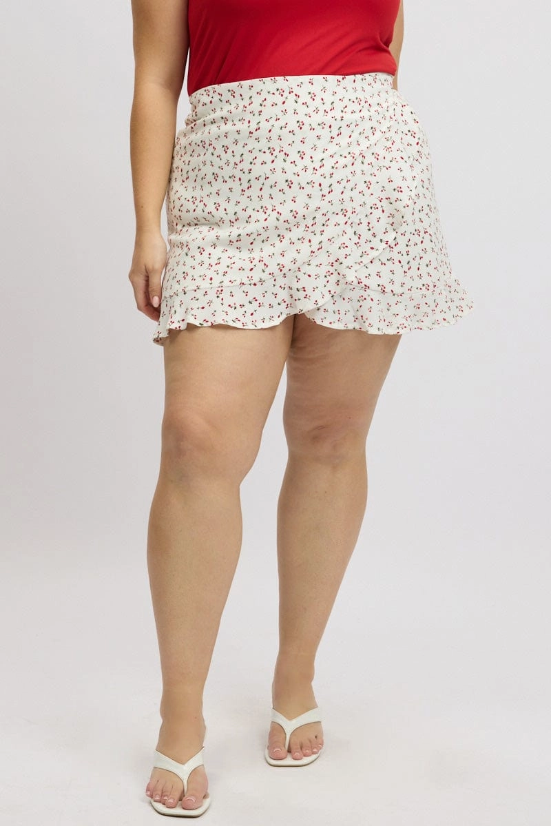 Red Check Wrap Gingham Mini Skirt Smart Casual Cozy Edge