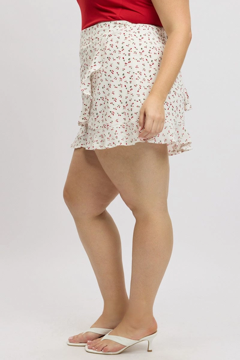 Ankle length Red Check Wrap Gingham Mini Skirt