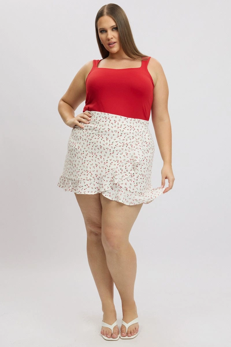 Red Check Wrap Gingham Mini Skirt Year Round Style