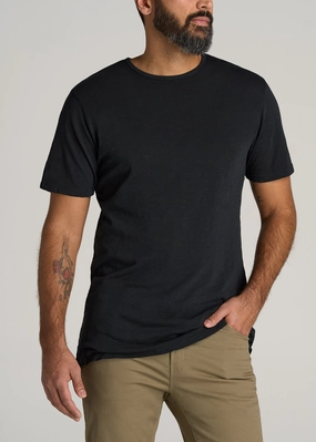 REGULAR-FIT Slub Tee for Tall Men in Black Hidden Zipper Reverseble Design