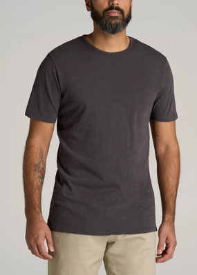 Fashion Blouse MoistureWicking REGULAR-FIT Slub Tee for Tall Men in Charcoal