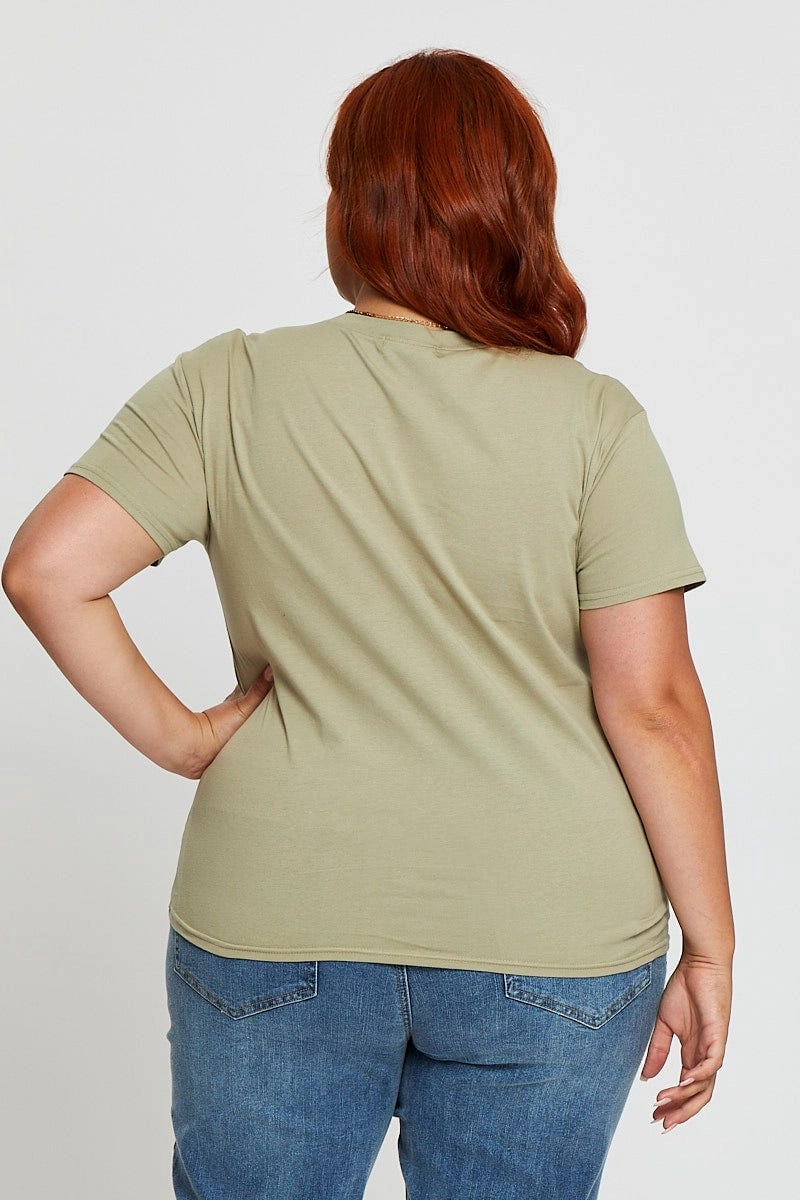 Green Graphic T-shirt Born To Ride Short Sleeve Cotton Sporty Chic High Density Cotton