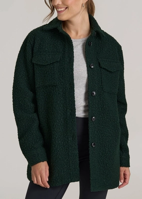 loop accents kids' Relaxed Boucle Tall Women's Shacket in Pine Grove