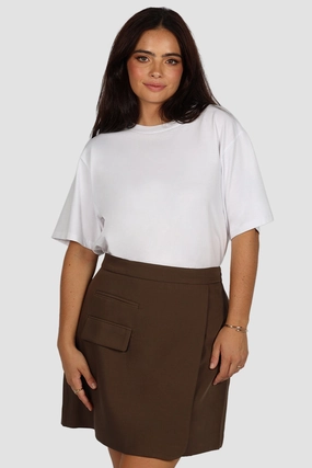 Laidback Feel Holiday Travel CALIE SKIRT CHOCOLATE