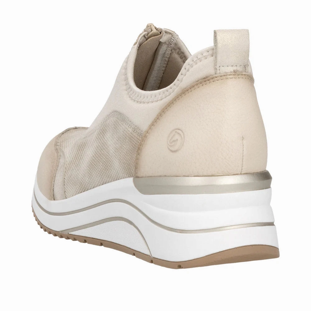 Remonte by Rieker Women's Eleni 08 100% Sneaker - Crema/Muschel/Perlcreme Water   Resistant