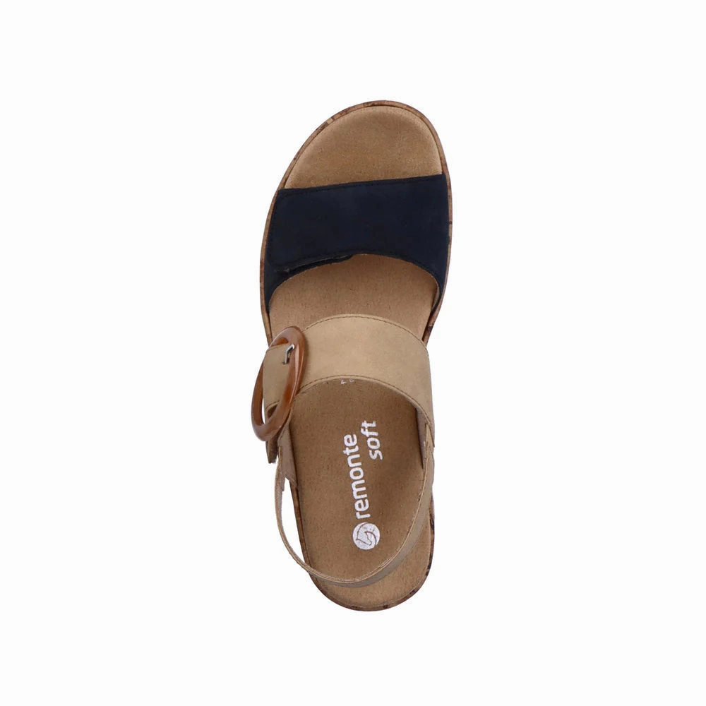 Grip Safe Adjustable Heel Strap Remonte by Rieker Women's Jocelyn 53 - Pazifik/Sand