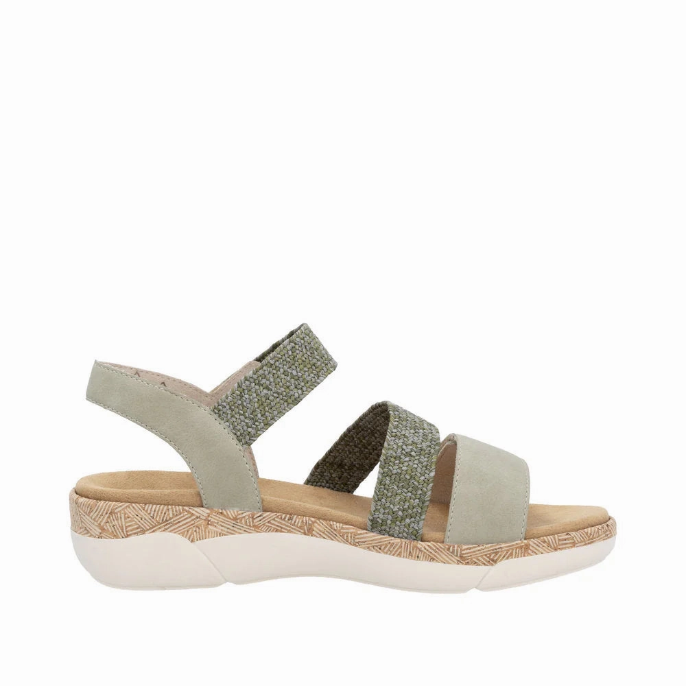 Arch support Comfortable Straps Remonte by Rieker Women's Jocelyn Sandals - Salbei/Olive