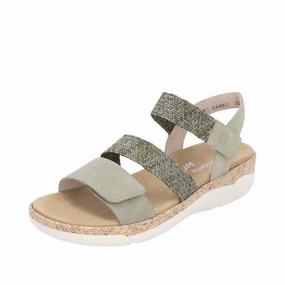 Remonte by Rieker Women's Jocelyn Sandals - Salbei/Olive Comfortable beach sandals