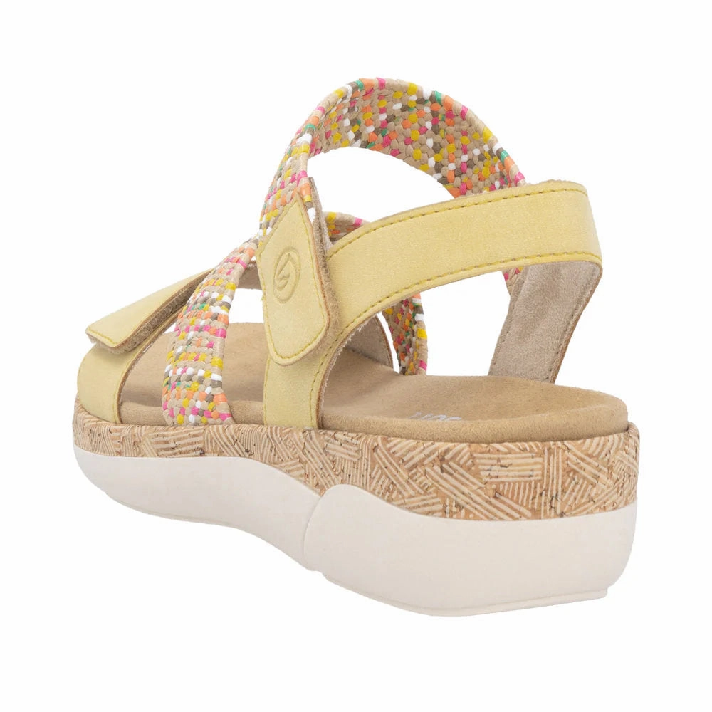 Remonte by Rieker Women's Jocelyn Sandals - Sun/Multicolor Footbed Design Comfortable summer shoes
