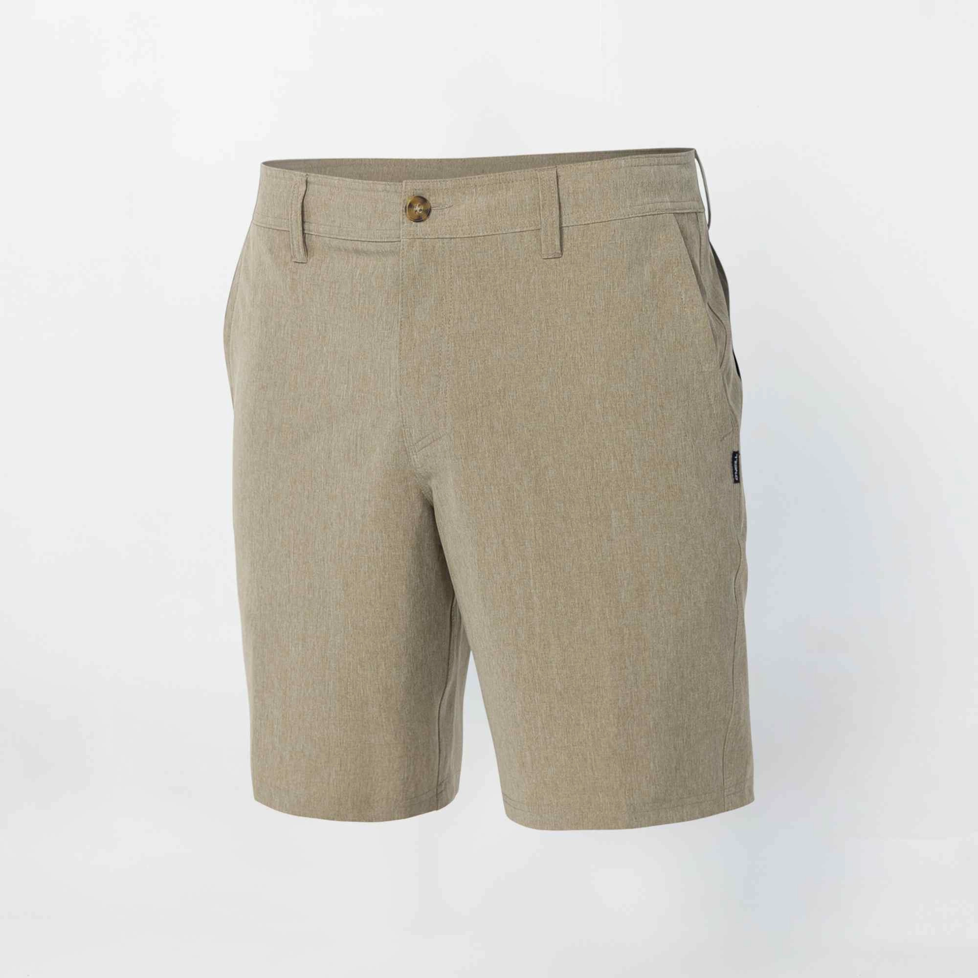 Chilly Weather Trendy Comfort Reserve Heather 19" Hybrid Short - Heather Khaki