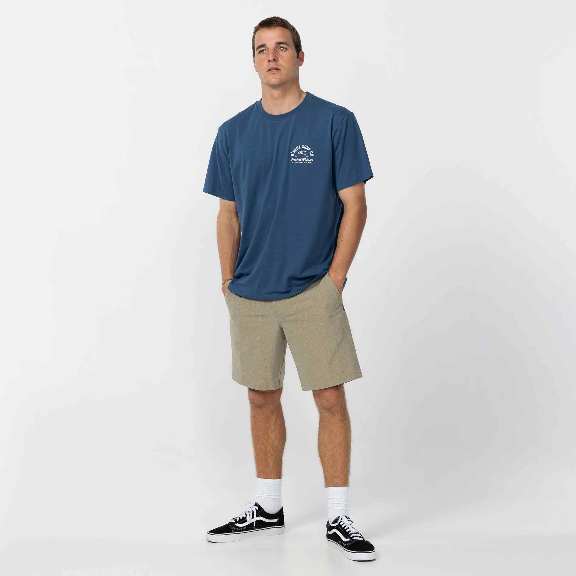 DoubleLayeredKnees No Pressure Fit Reserve Heather 19" Hybrid Short - Heather Khaki