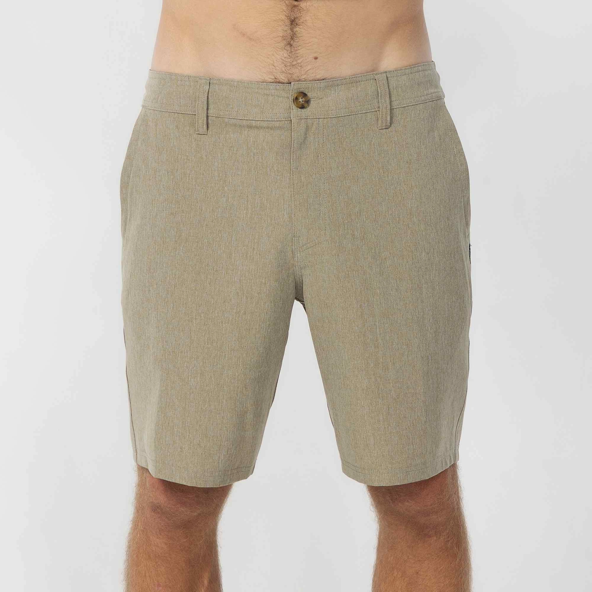 Impact Absorbing Padding Reserve Heather 19" Hybrid Short - Heather Khaki