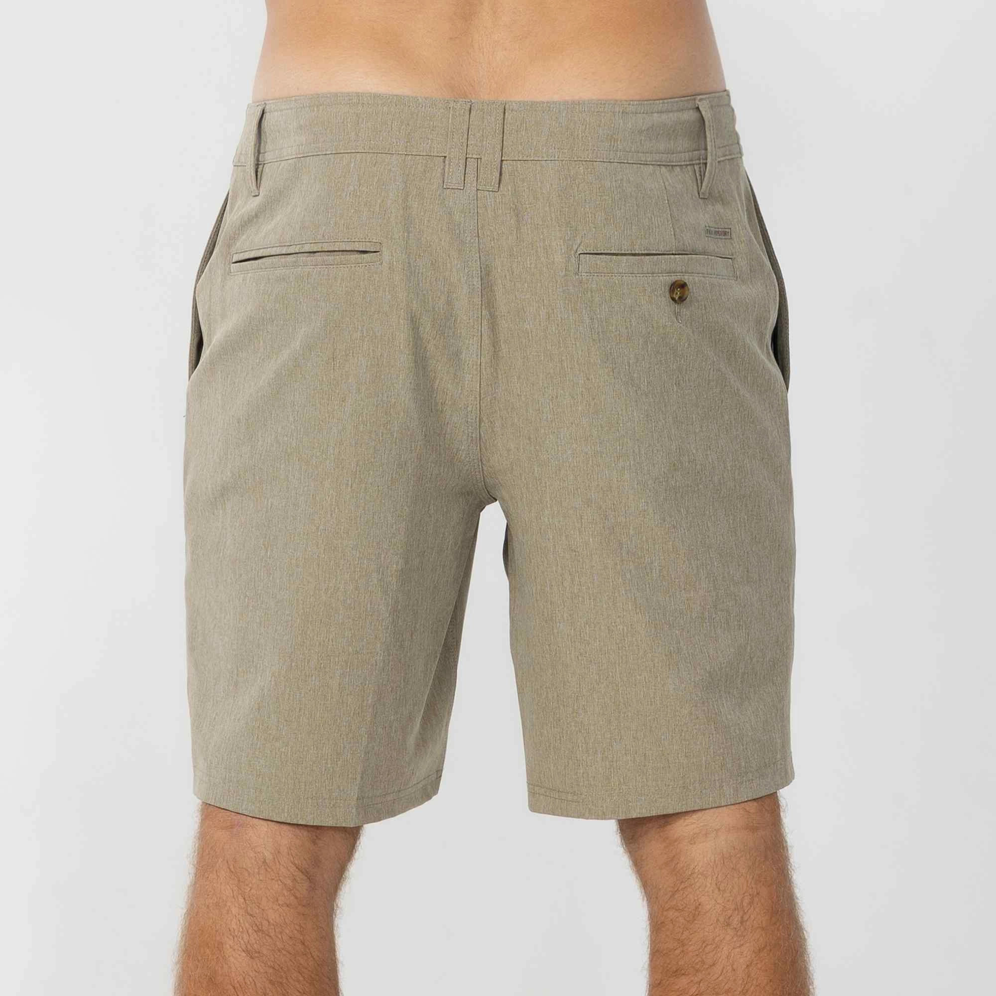 Reserve Heather 19" Hybrid Short - Heather Khaki Minimal Waistband