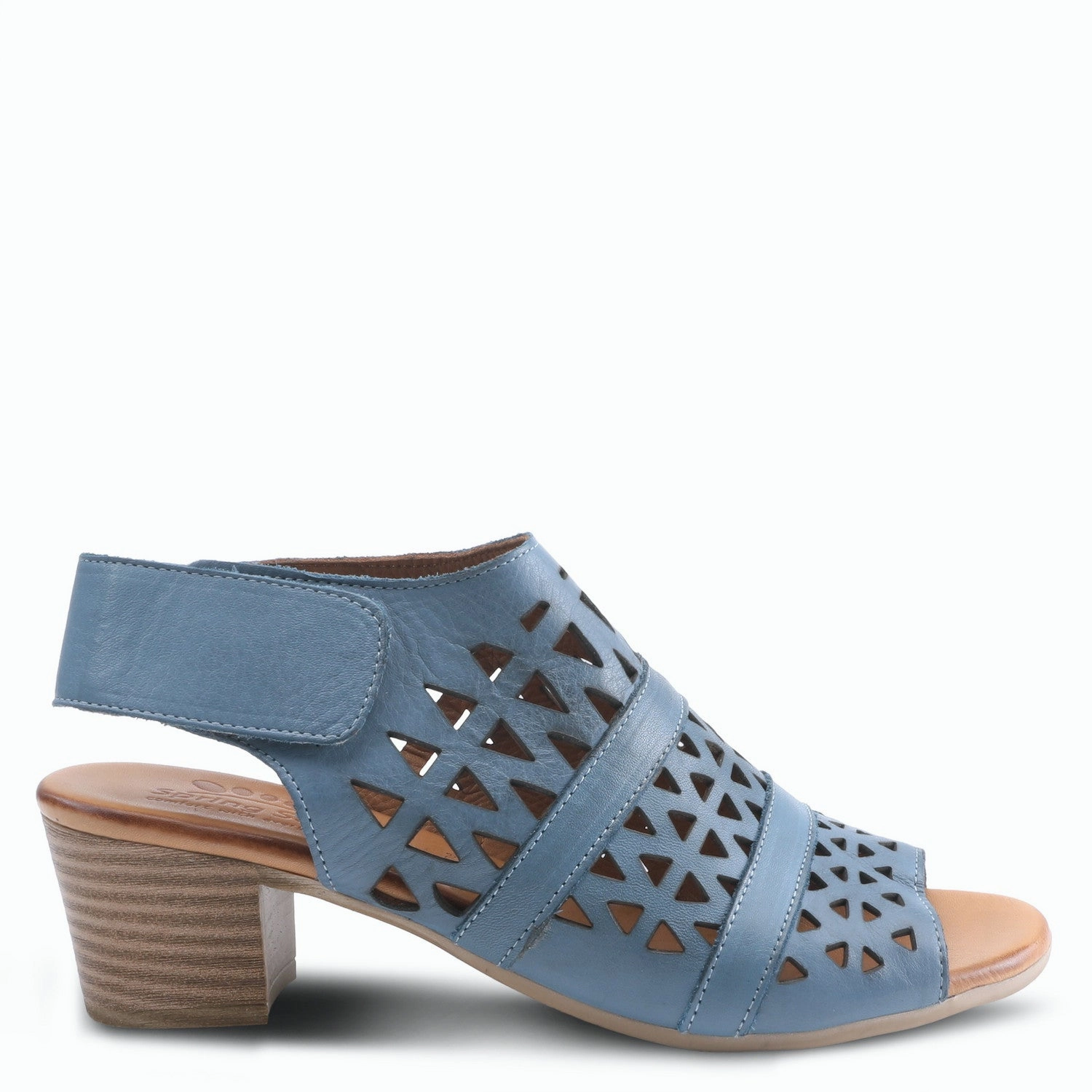 Spring Step Women's Dorotha Classic Leather Heeled Sandals - Blue Versatile Comfort Chic Straps