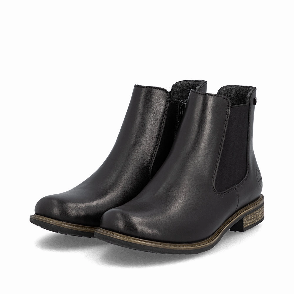 Vintage Style Trail Support Rieker Women's 74870 Ornella Waterproof Chelsea Boot - Black