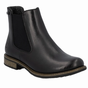 Rieker Women's 74870 Ornella Waterproof Chelsea Boot - Black Thermal Core City Walking Stable Structure
