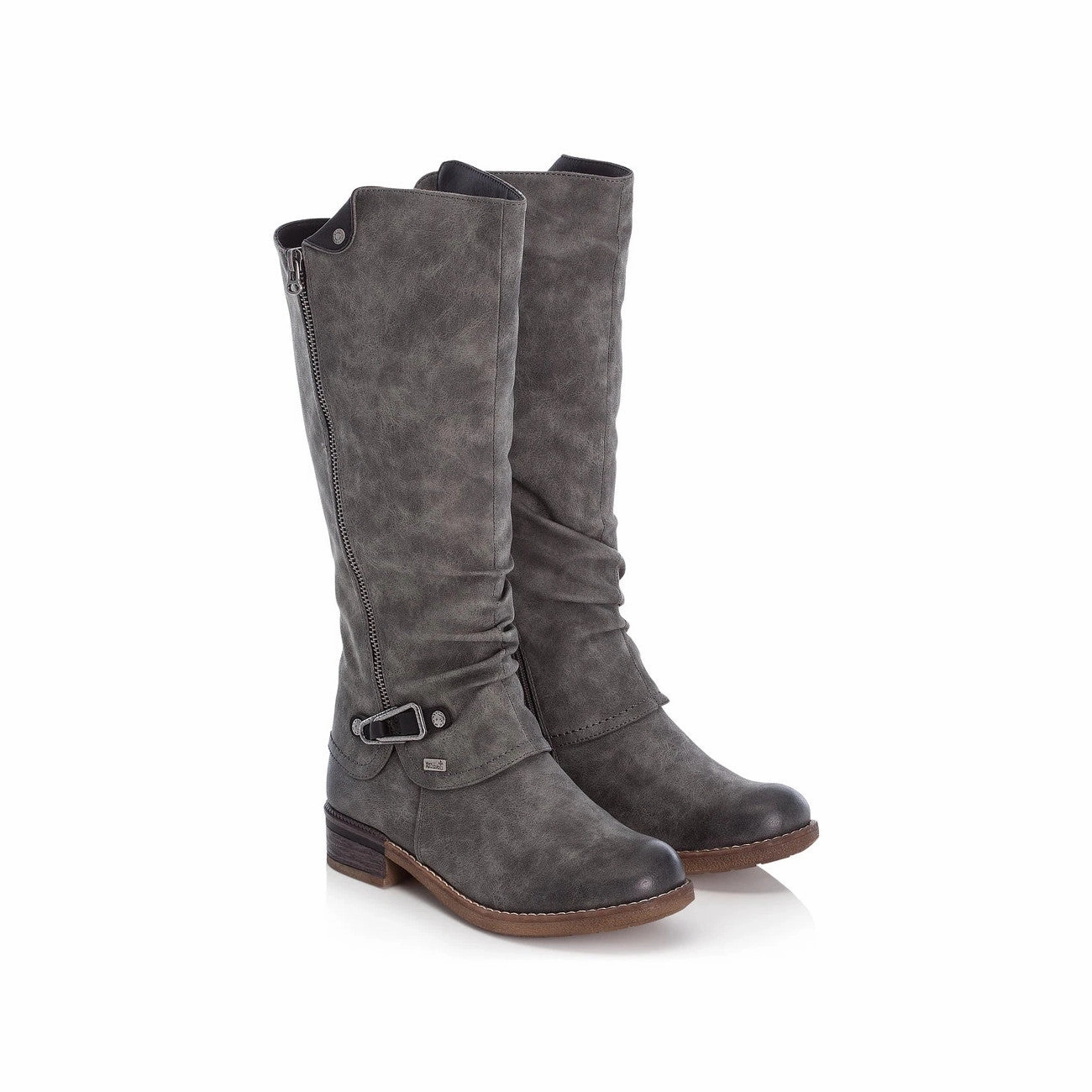 Flexible Midsole Construction Athletic Wear Rieker Women's 94652 Fabrizia Water Resistant - Grey