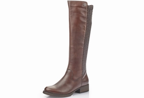 Rieker Women's Faith Tall Boot - Brown Sleek Function Outdoor Tested