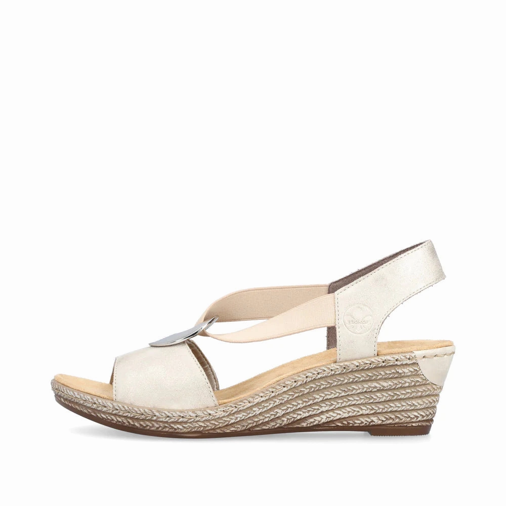 Outdoor Fit City Easy Rieker Women's Fanni Wedge Slingback Sandals - Muschel