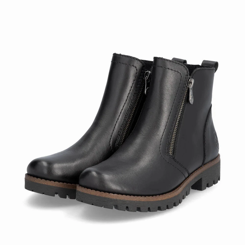 Comfortable compression Office Worker Rieker Women's Payton 56 Ankle Boot - Black