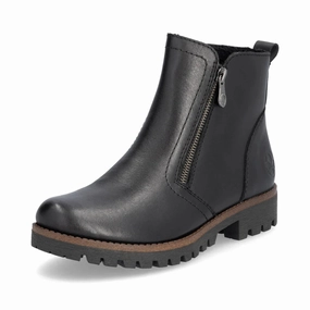 Rieker Women's Payton 56 Ankle Boot - Black Stable Support Morning Walk Eco Material Outdoor Trek