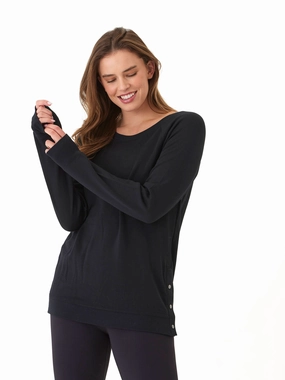 Roberta Feather Fleece Snap Button Sweatshirt Quick Dry Fabric Technology