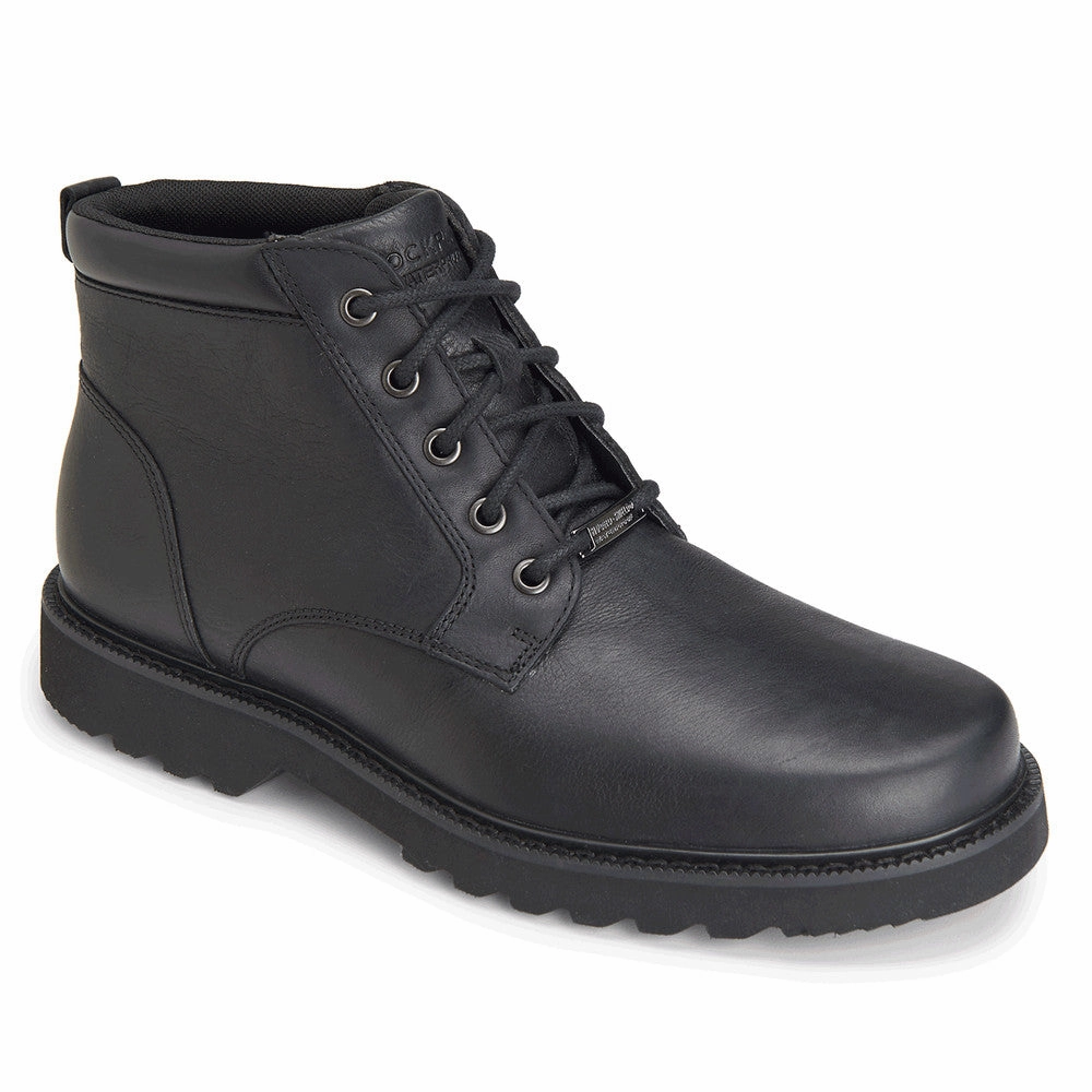 Rockport Men's Northfield Plain Toe Waterproof Boot - Black Slip Resistant Daily Walks Reinforced Form Windy Weather