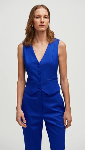 Waistcoat in Seasonless Wool | Lapis RollUpSleeves