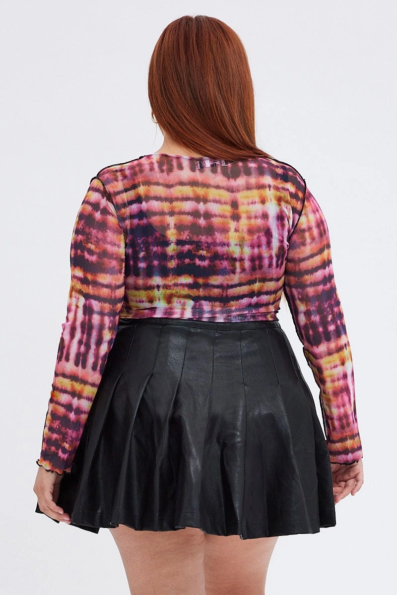 Clean Aesthetic Black Tennis Skirt Mini Pleated Faux Leather