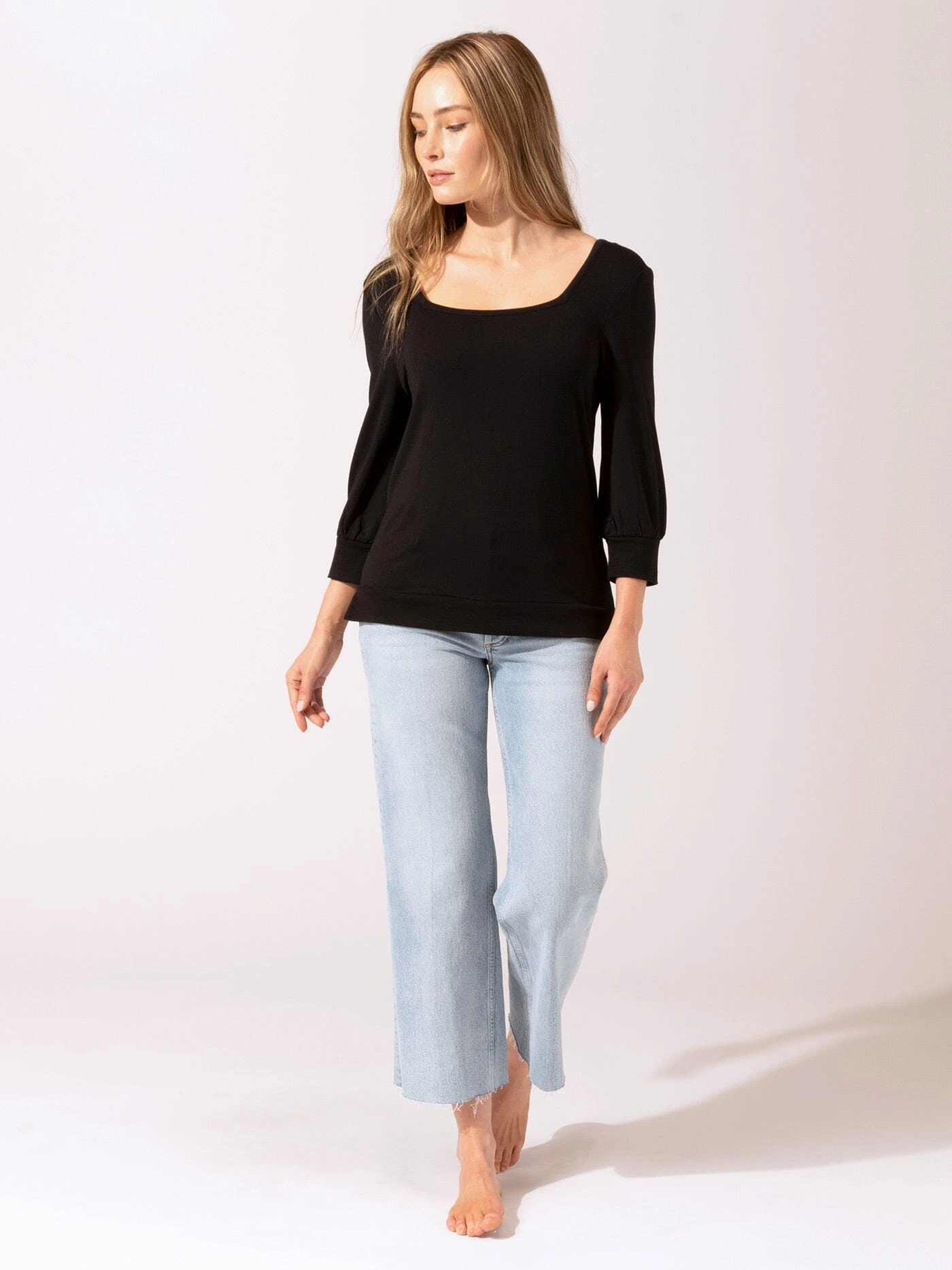 OdorControlTreatment Waterproof Zipper Closure Rosalinda Square Neck Sweatshirt