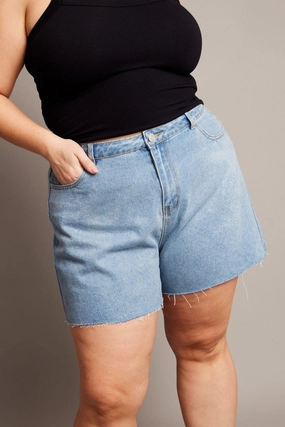 Convertible Length Summer Vibe Denim Relaxed Shorts High Rise