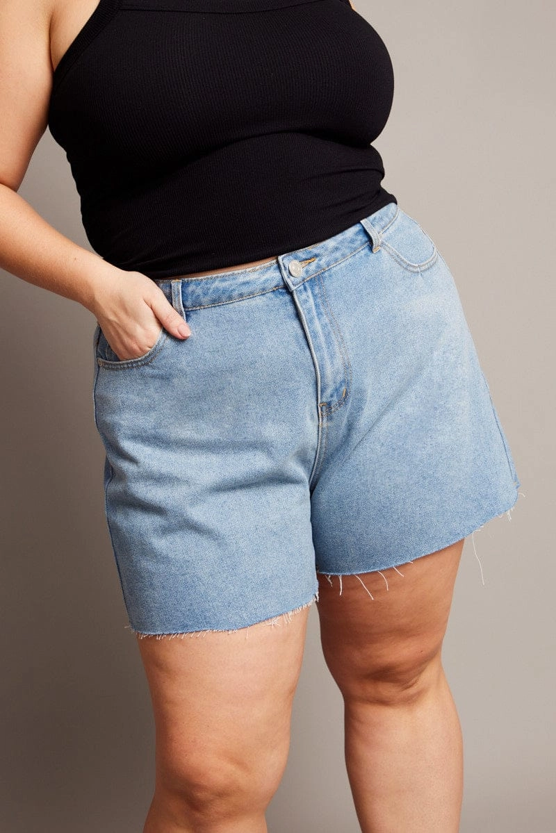 Convertible Length Summer Vibe Denim Relaxed Shorts High Rise