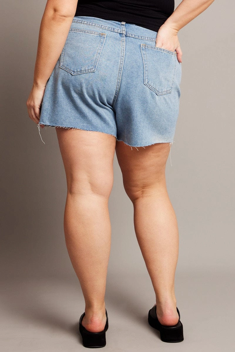 Outdoor Apparel Denim Relaxed Shorts High Rise