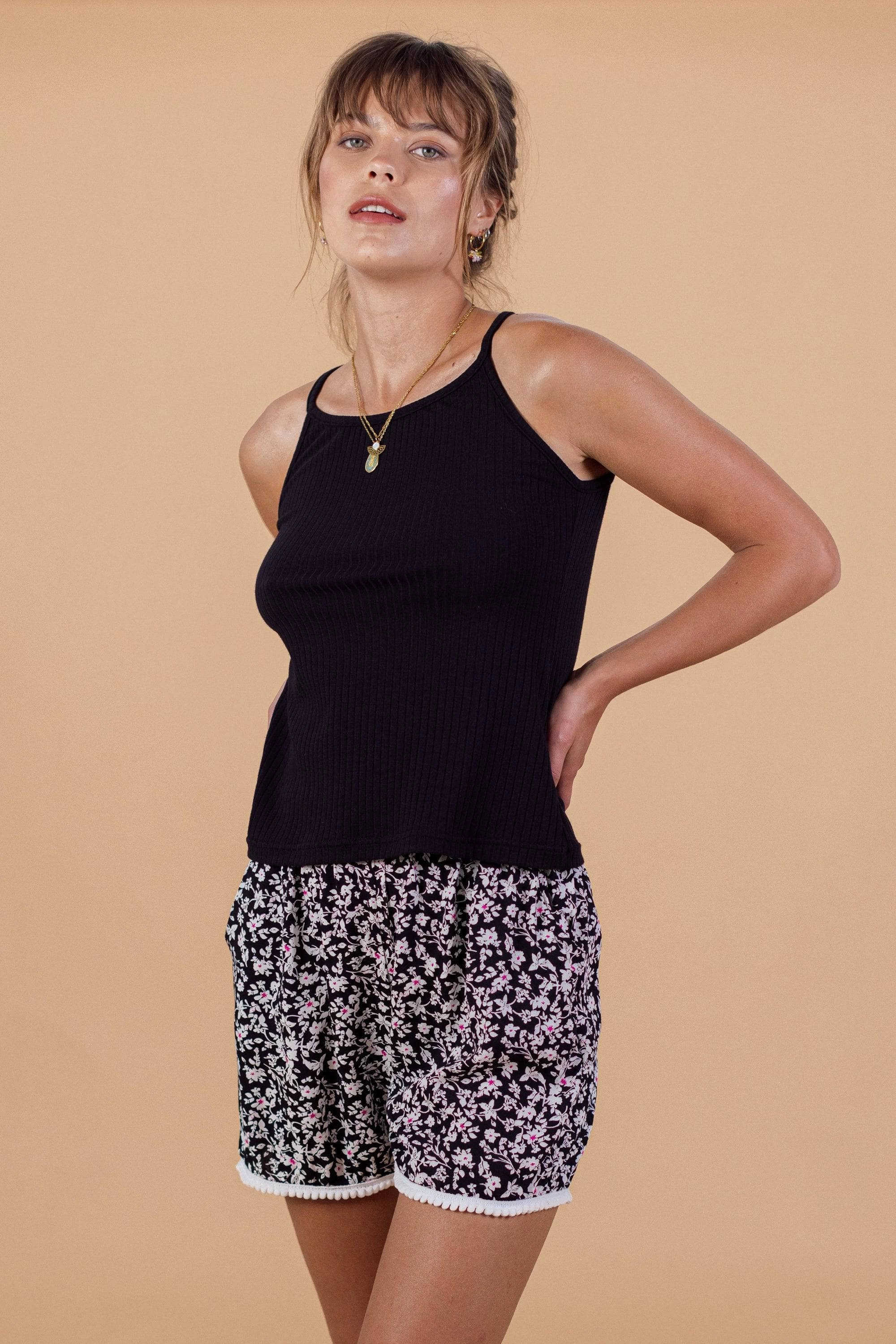 LightReflectiveTrim Top Chica Black