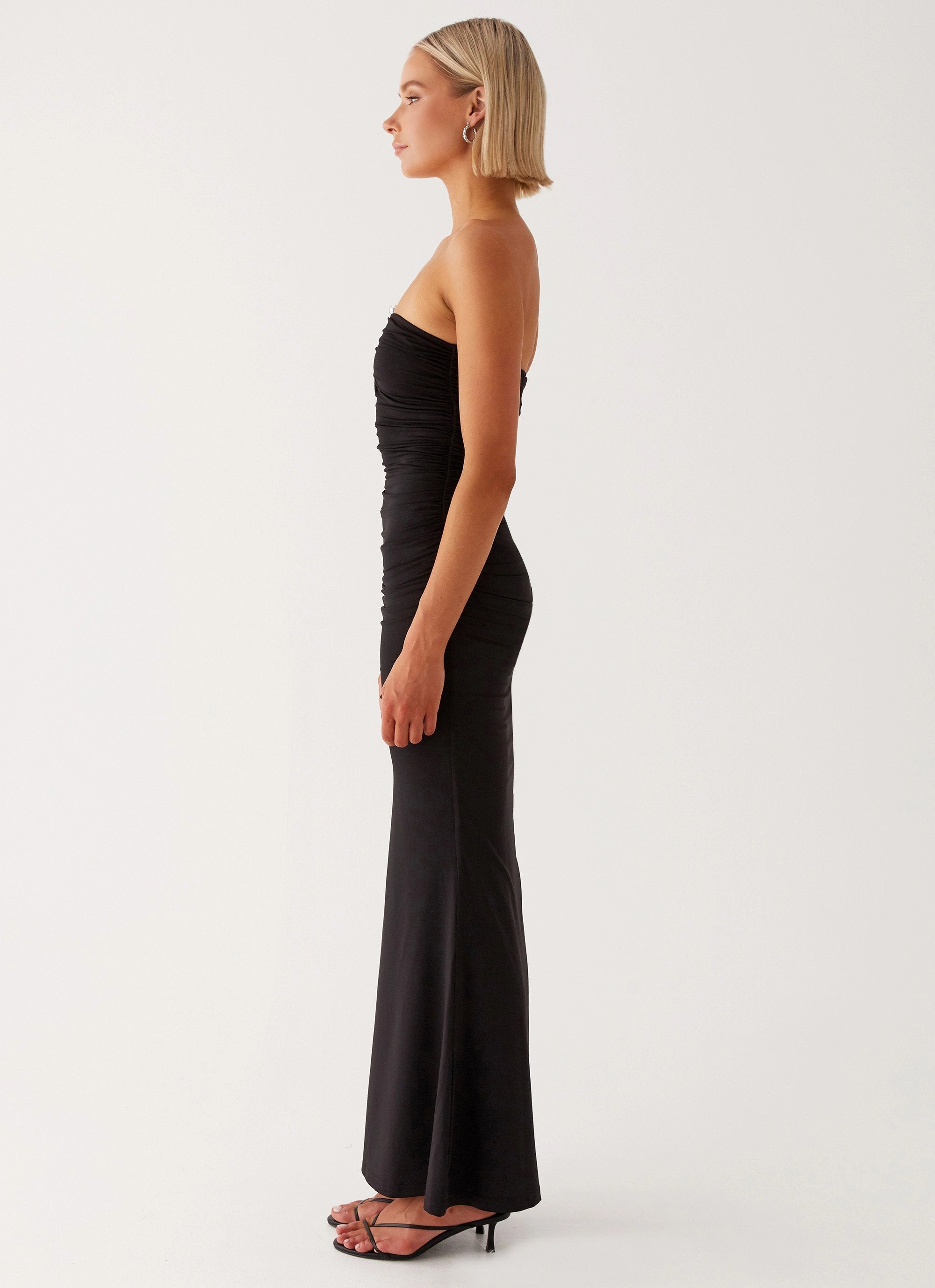 Flattering Waist Design Fit Chic Tailoring Design Rudy Maxi Dress - Black