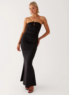 Rudy Maxi Dress - Black Thermal-Lined Lazy Pick