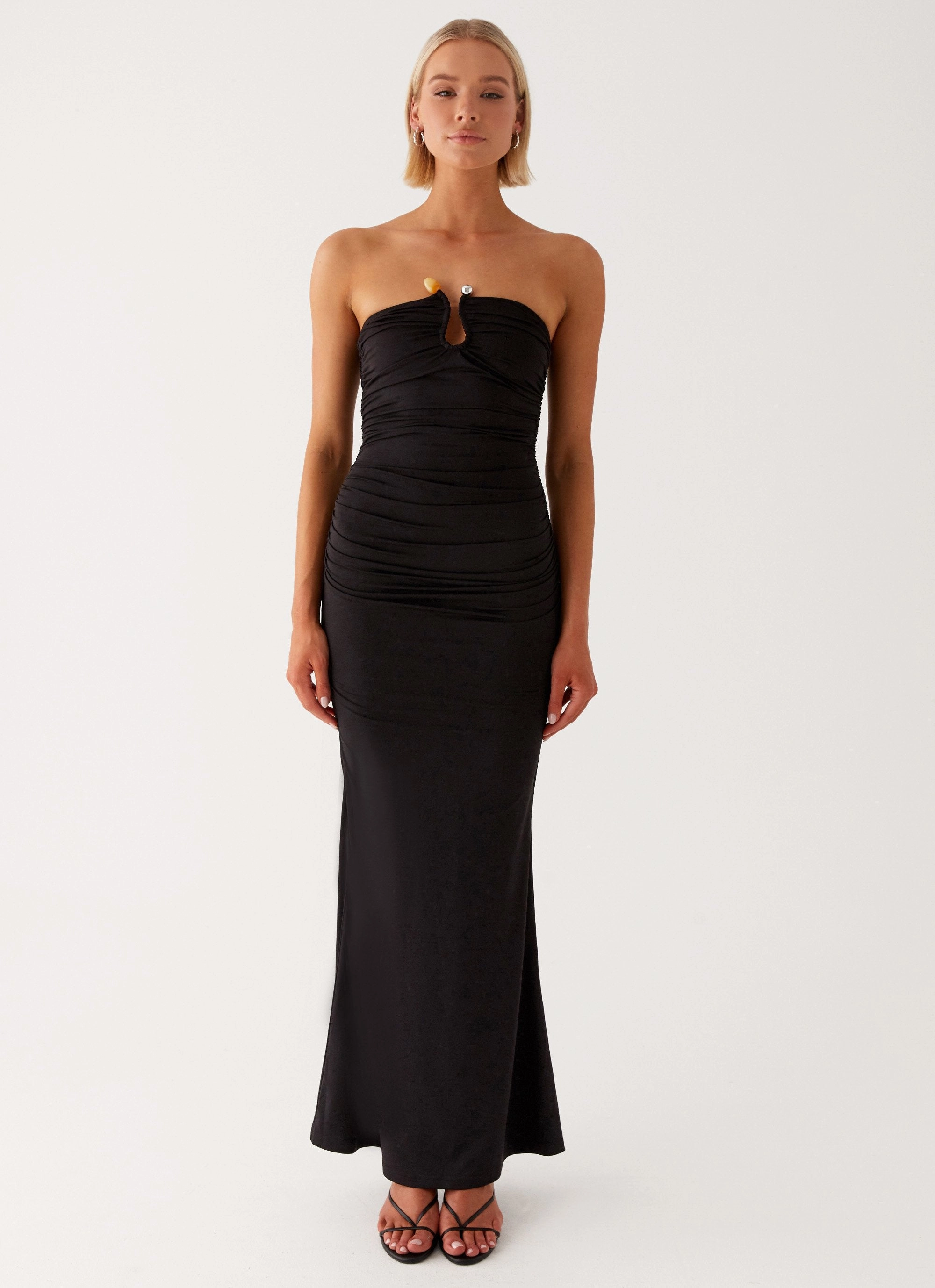 Rudy Maxi Dress - Black Layered Fabric
