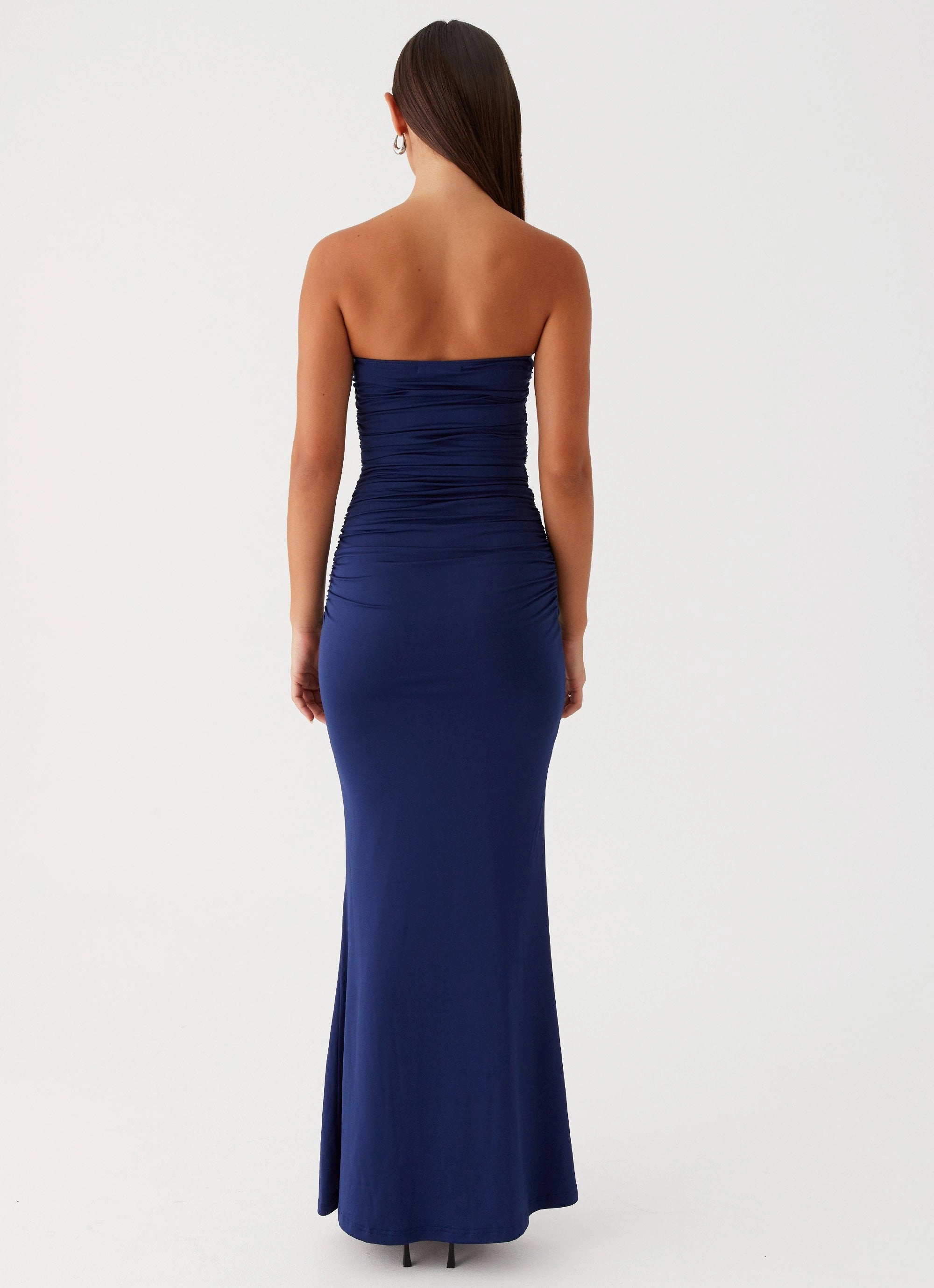 Tiered Skirt Retro Mood Rudy Maxi Dress - Navy