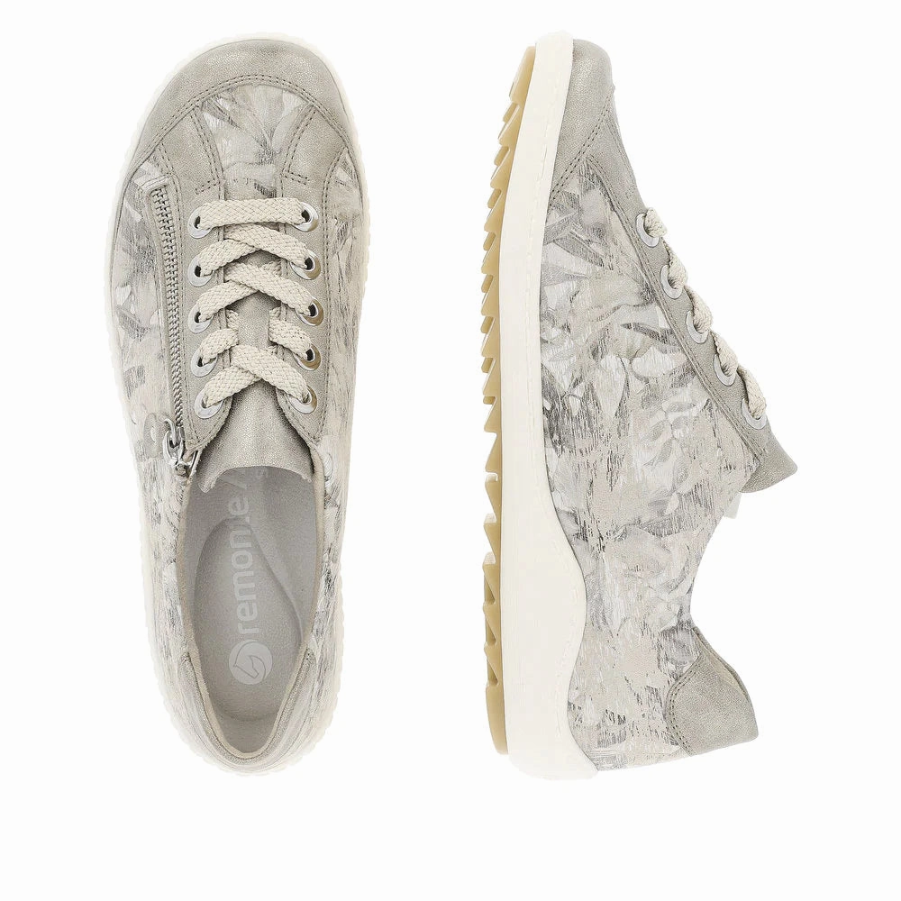 On The Go Senior Wear Remonte by Rieker Women's Liv II Sneakers - Pearle/Beige Metallic