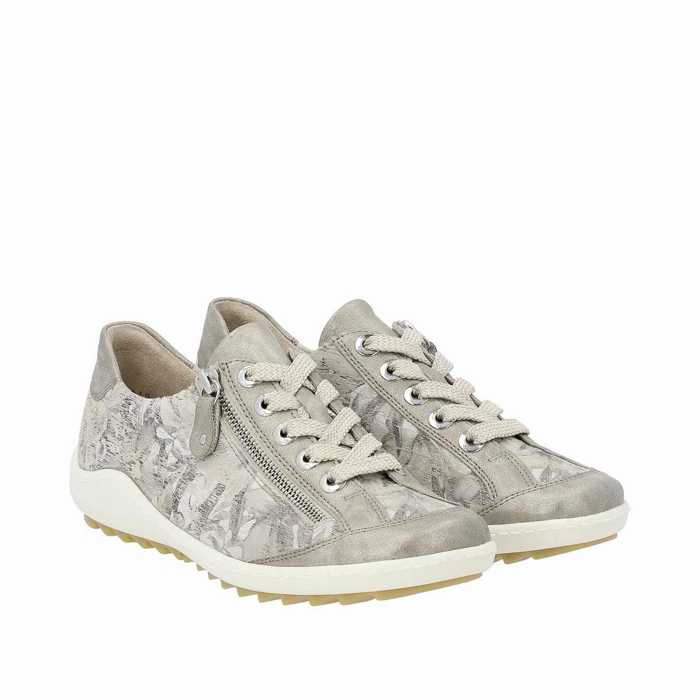 subtle style Cloudy Hike Remonte by Rieker Women's Liv II Sneakers - Pearle/Beige Metallic