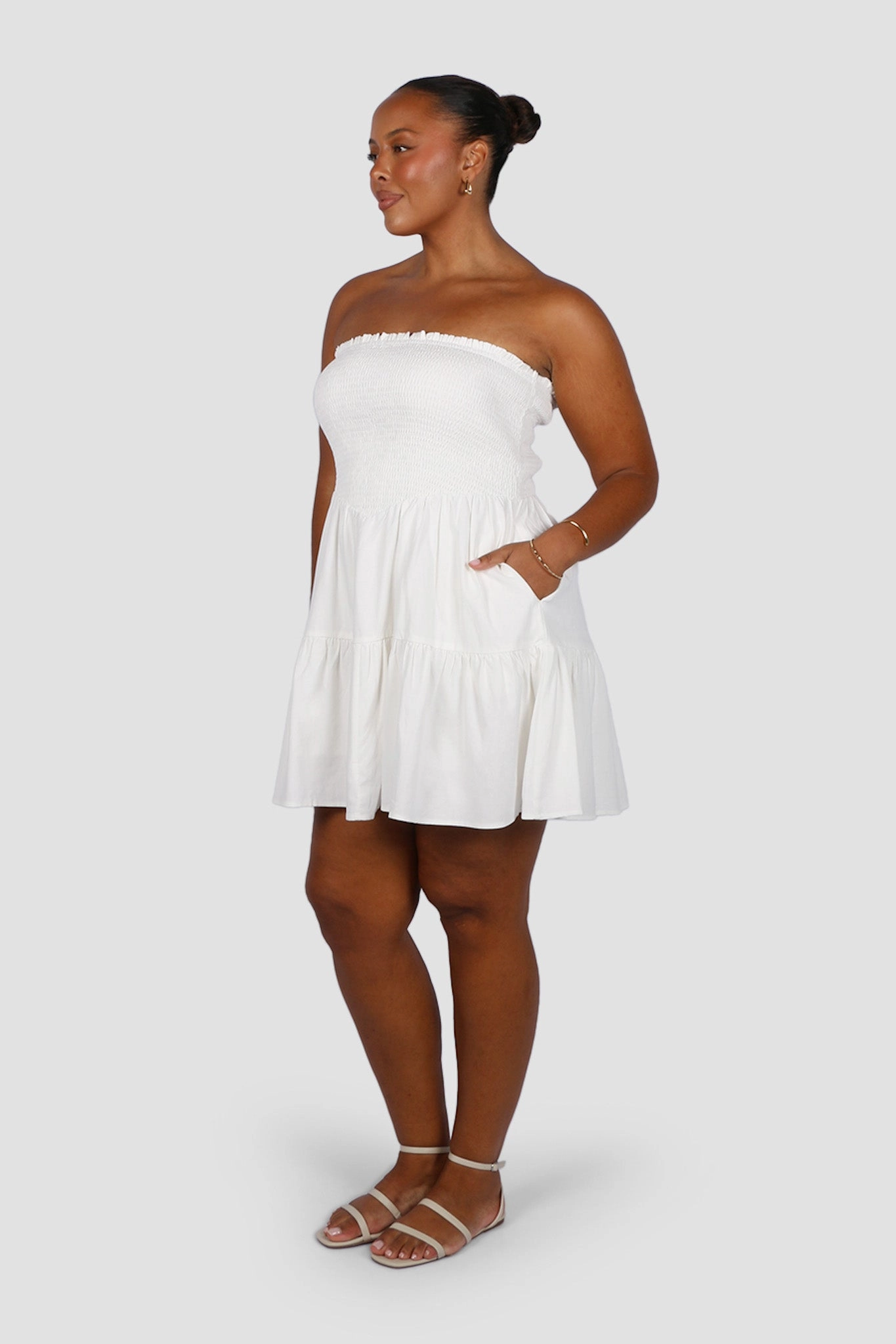 Work Option Grace Soft RYLIN DRESS WHITE