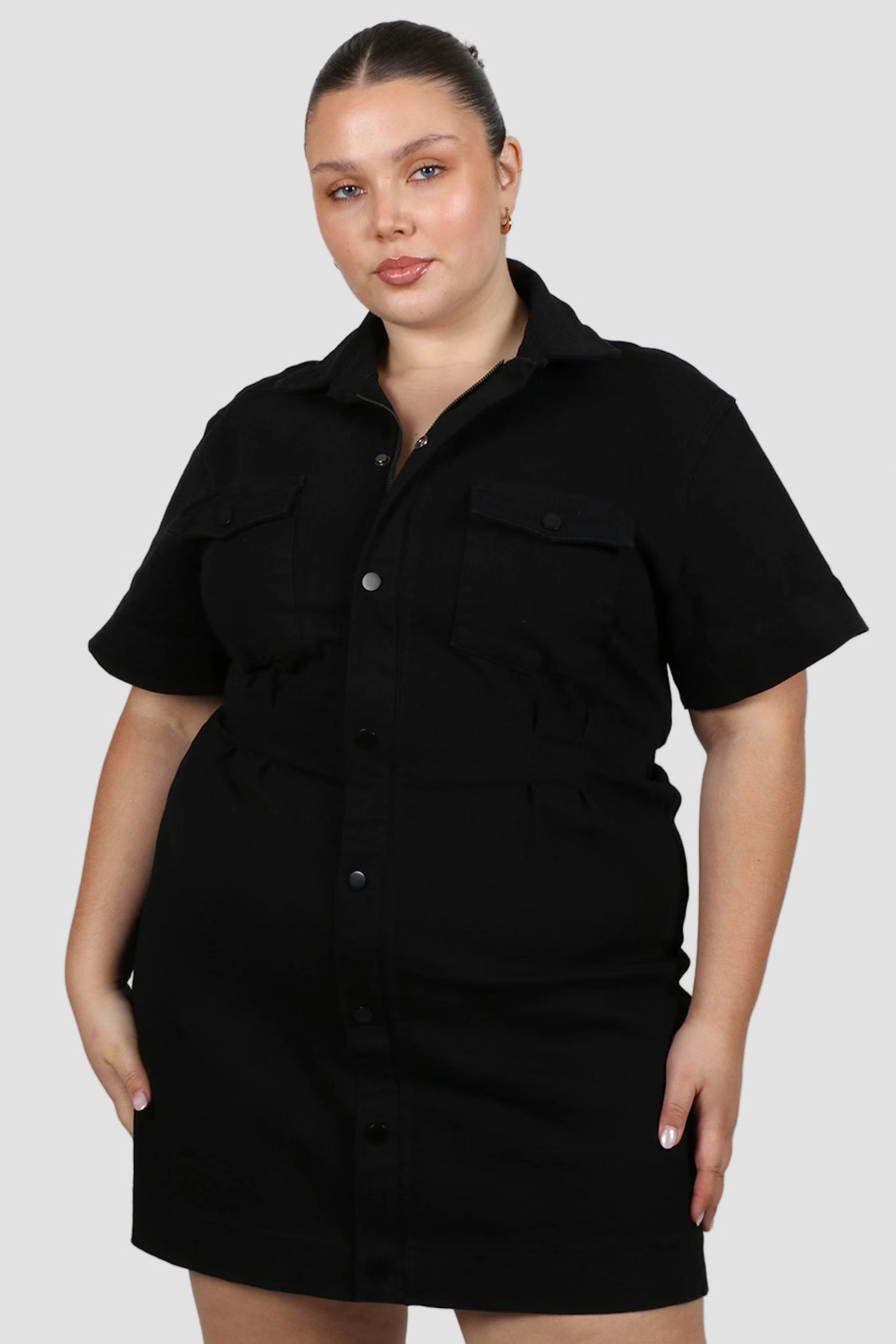 Daily Style SAVEIRA DENIM DRESS BLACKOUT