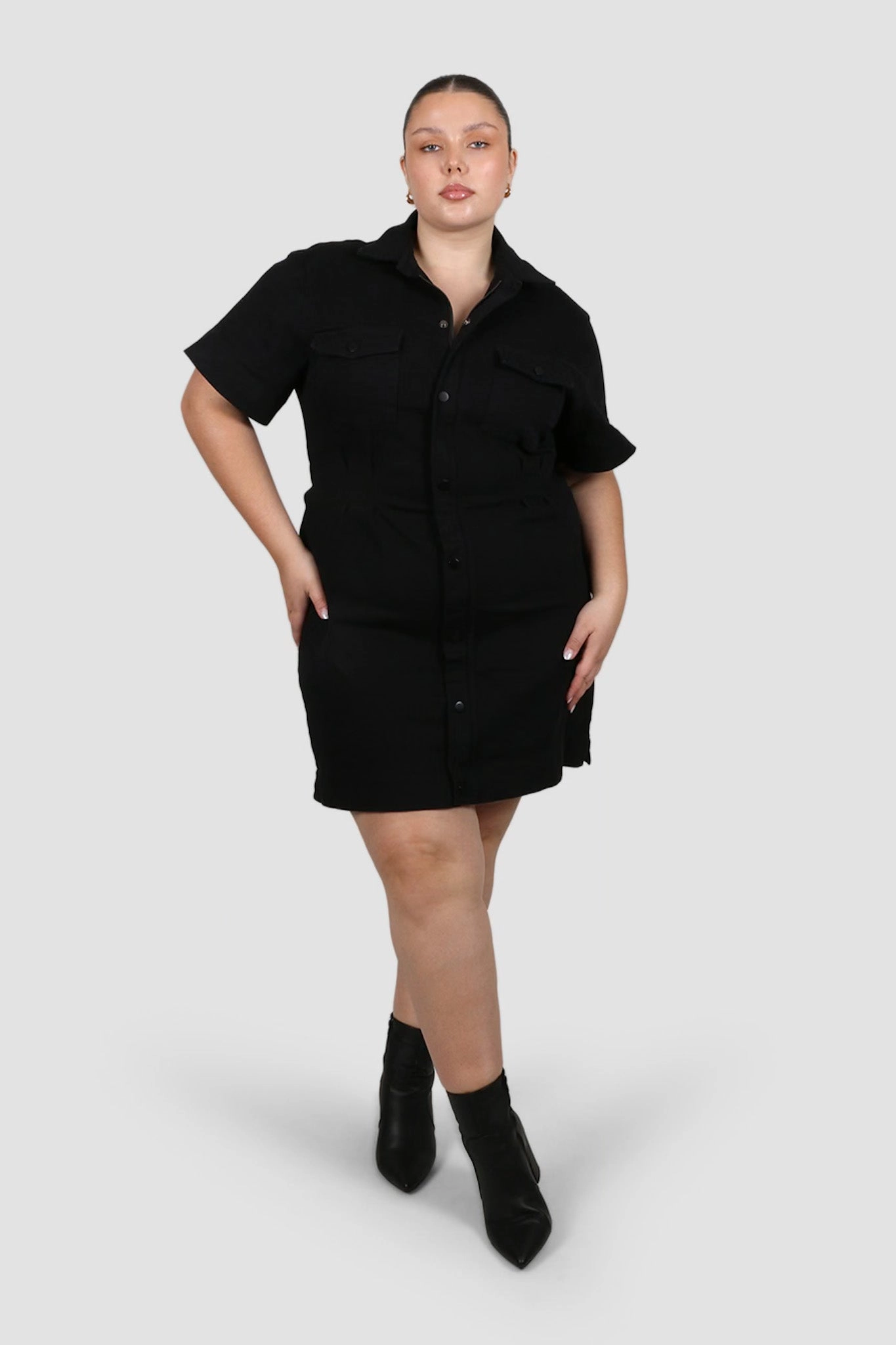 SAVEIRA DENIM DRESS BLACKOUT budget-friendly Garden-Party