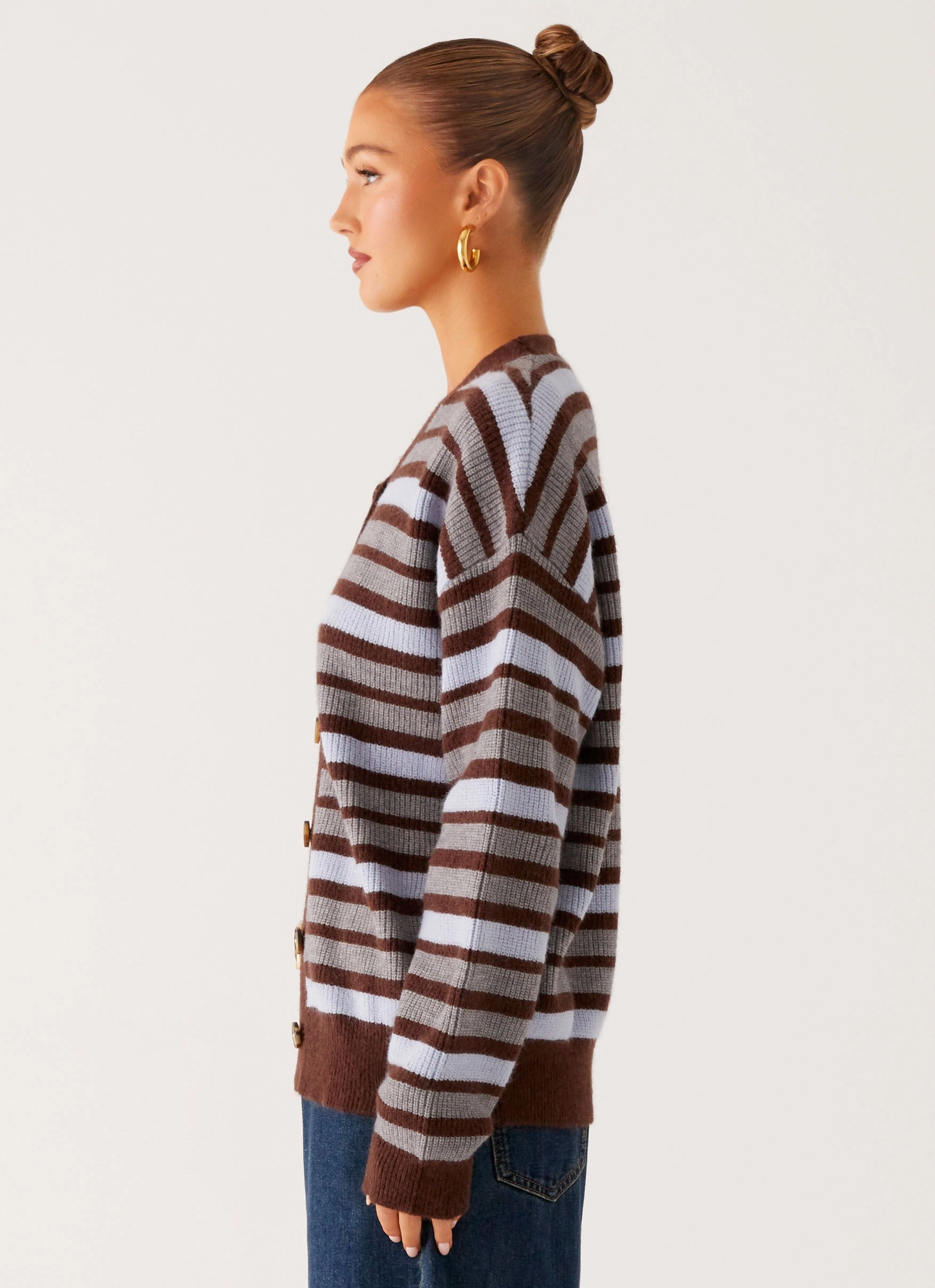 FoldableStructure Charlie Oversized Cardigan - Tawny Stripe