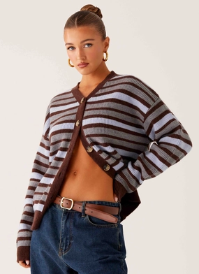 Charlie Oversized Cardigan - Tawny Stripe NoiseFreeMaterial