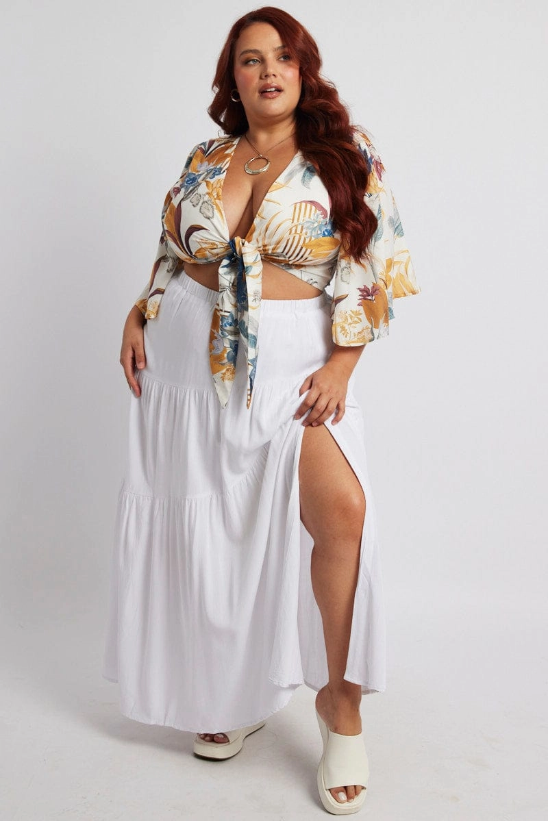 Buttery Soft Handfeel Multi Floral Flare Sleeve Bolero Tie Jacket