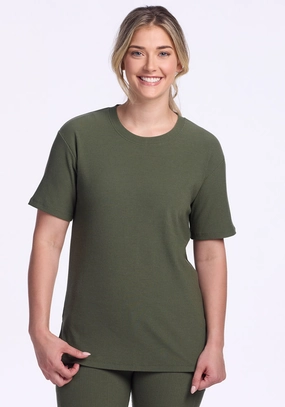 vacation wear Vera Ribbed Tunic - Green Meadow